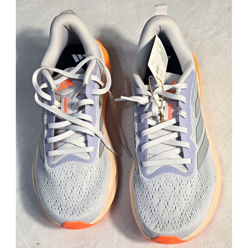 adidas Duramo Speed Men Running Shoes Gray Silver Orange HQ7045 Size 9.5